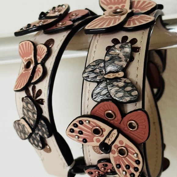 Extremely Rare Coach Butterfly Appliqué Novelty Shoulder Strap Leather and snake - Picture 3 of 8